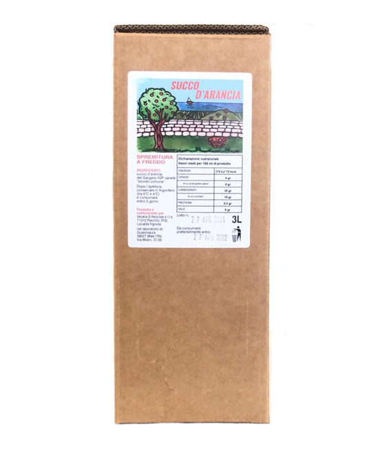 Succo d'arancia del Gargano in Bag in box: gusto, convenienza e freschezza sempre a portata di mano